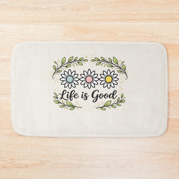 Item preview, Boho Daisy Flowers & Leaves - Life is Good Quote designed and sold by anjaz100.
