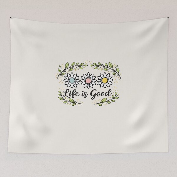 Item preview, Boho Daisy Flowers & Leaves - Life is Good Quote designed and sold by anjaz100.