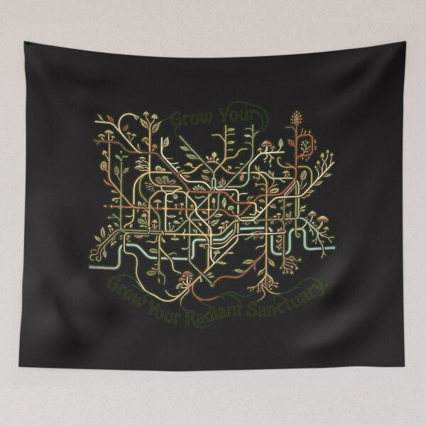 Item preview, Mycelial Network Transit Map: The Underground Fungal Metro designed and sold by Thaivi Design.