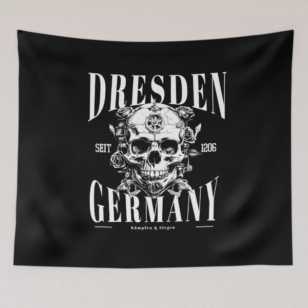Item preview, Dresden Germany lettering with skull designed and sold by Ecmoprints.