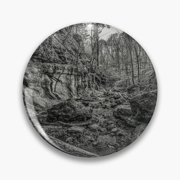 Item preview, Stone Ravine in Black and White – Quiet Forest Landscape designed and sold by aadventures.
