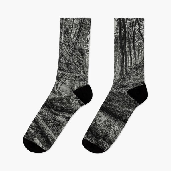 Item preview, Stone Ravine in Black and White – Quiet Forest Landscape designed and sold by aadventures.