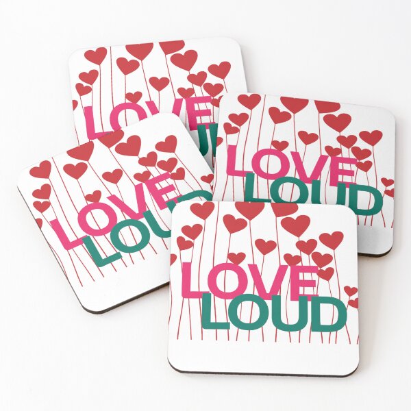Item preview, Love Loud Typography with Heart Balloons – Colorful Valentine Design designed and sold by InspiredCreatives.
