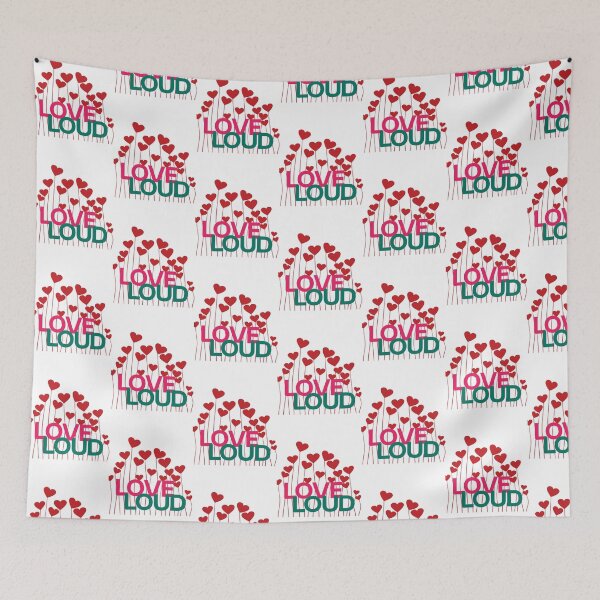 Item preview, Love Loud Typography with Heart Balloons – Colorful Valentine Design designed and sold by InspiredCreatives.