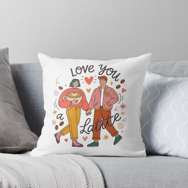 Item preview, Love You a Latte Cute Coffee Couple Illustration Romantic Coffee Art designed and sold by Lulunza.