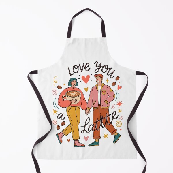 Item preview, Love You a Latte Cute Coffee Couple Illustration Romantic Coffee Art designed and sold by Lulunza.