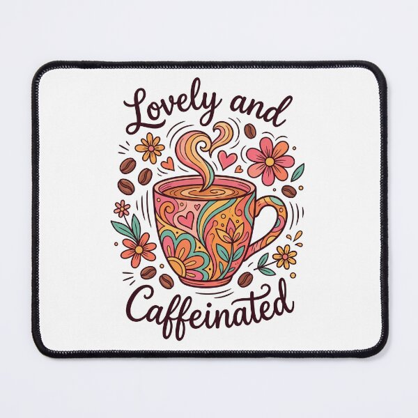 Item preview, Lovely and Caffeinated Cute Coffee Mug Illustration Floral Coffee Art designed and sold by Lulunza.