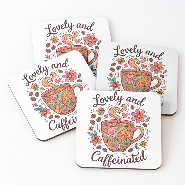Item preview, Lovely and Caffeinated Cute Coffee Mug Illustration Floral Coffee Art designed and sold by Lulunza.