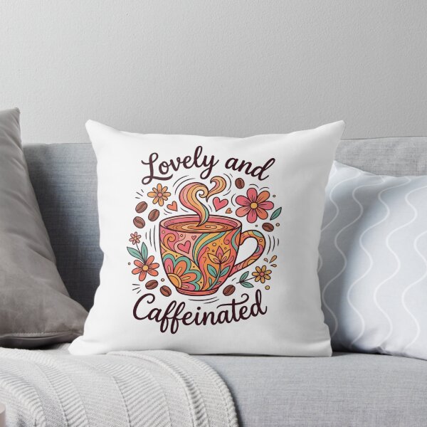 Item preview, Lovely and Caffeinated Cute Coffee Mug Illustration Floral Coffee Art designed and sold by Lulunza.