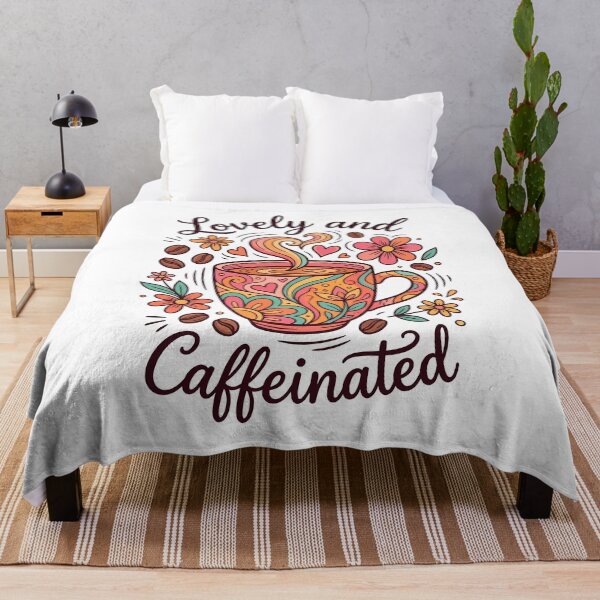 Item preview, Lovely and Caffeinated Cute Coffee Mug Illustration Floral Coffee Art designed and sold by Lulunza.