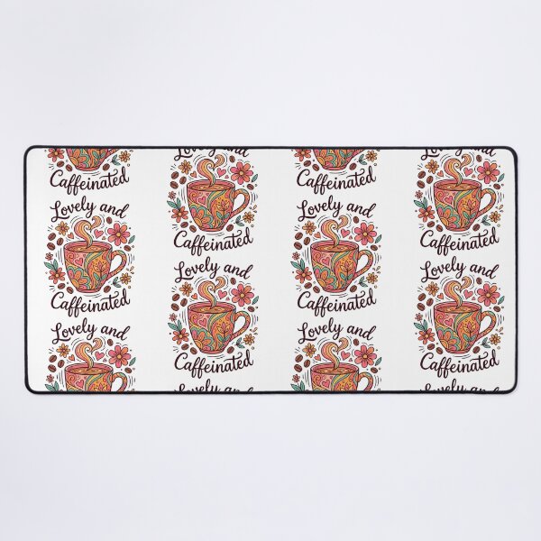 Item preview, Lovely and Caffeinated Cute Coffee Mug Illustration Floral Coffee Art designed and sold by Lulunza.