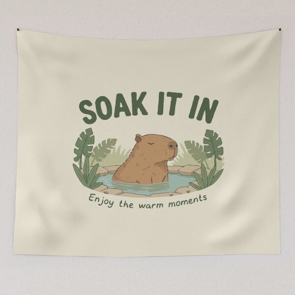 Item preview, Capybara Soak it in  designed and sold by Catzura.
