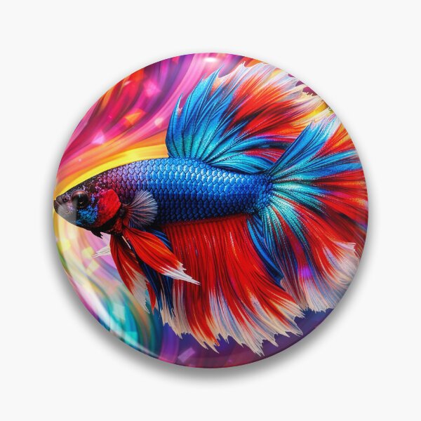 Artikelvorschau, Betta splendens mit quadratischem Muster und bunten Wirbeln entworfen und verkauft von ttrimm.