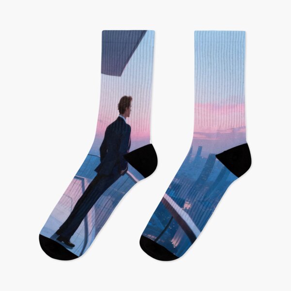 Item preview, Twilight Reflection – Urban Balcony View with Meditative Figure designed and sold by Cristhian Almanza.