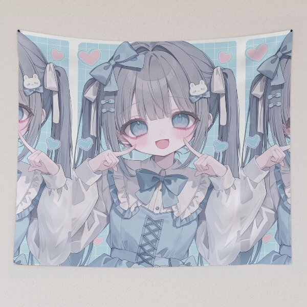 Item preview, Girl with Silver Hair and Ribbons Anime designed and sold by Piotrek0001.