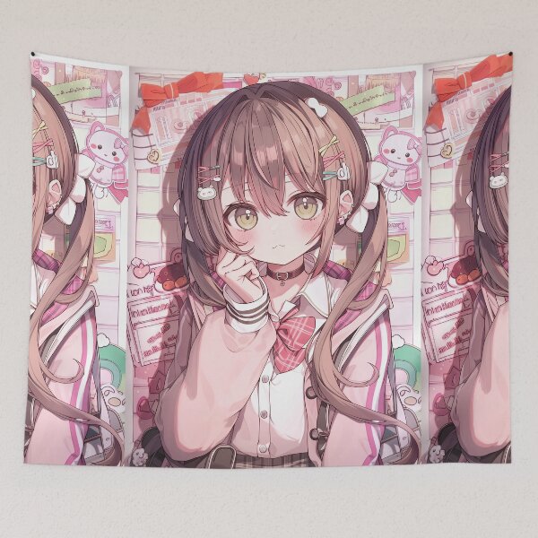 Item preview, Pink Theme Anime Girl with Braids designed and sold by Piotrek0001.