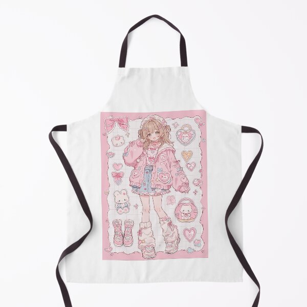 Artikelvorschau, Pastellrosa Anime-Mädchen im flauschigen Mantel entworfen und verkauft von Piotrek0001.