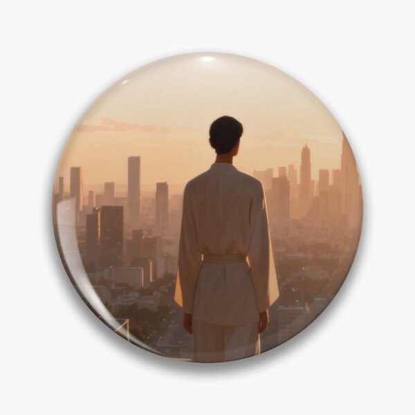 Item preview, Martial Stillness – Sunset Balcony View with Warrior Presence designed and sold by Cristhian Almanza.