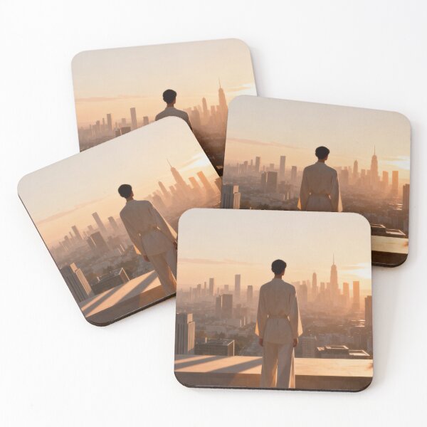 Item preview, Martial Stillness – Sunset Balcony View with Warrior Presence designed and sold by Cristhian Almanza.