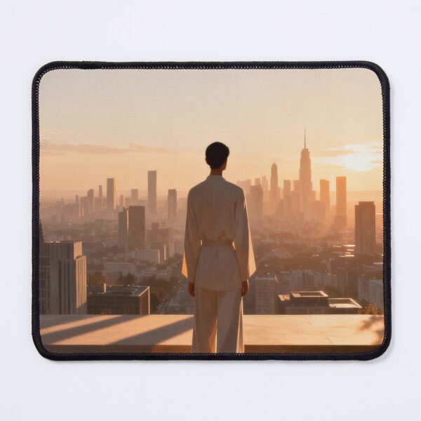 Item preview, Martial Stillness – Sunset Balcony View with Warrior Presence designed and sold by Cristhian Almanza.