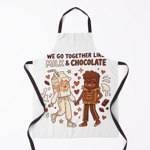 Item preview, We Go Together Like Milk and Chocolate Cute Couple Illustration Funny Love Art designed and sold by Lulunza.