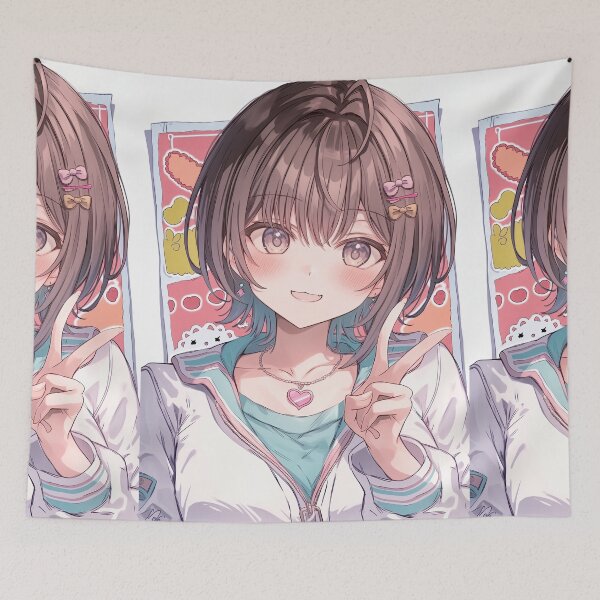 Item preview, Cheerful Short Haired Anime Girl Portrait designed and sold by Piotrek0001.