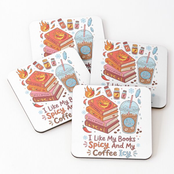 Item preview, I Like My Books Spicy and My Coffee Icy Book Lover Coffee Illustration designed and sold by Lulunza.