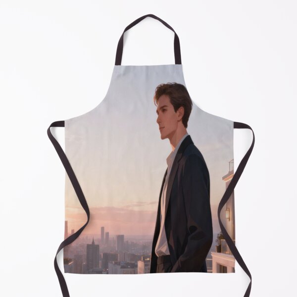Item preview, Sunset Gaze – Rooftop View with Man in Suit Overlooking City designed and sold by Cristhian Almanza.