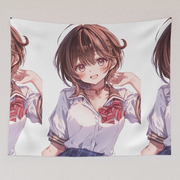 Item preview, Smiling Anime Girl in White Blouse designed and sold by Piotrek0001.