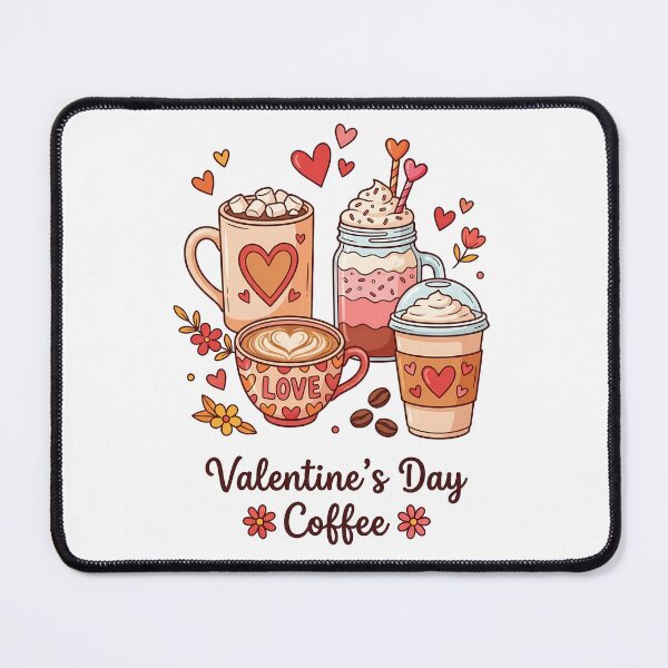 Item preview, Valentine’s Day Coffee Cute Coffee Cups Illustration Romantic Coffee Art designed and sold by Lulunza.
