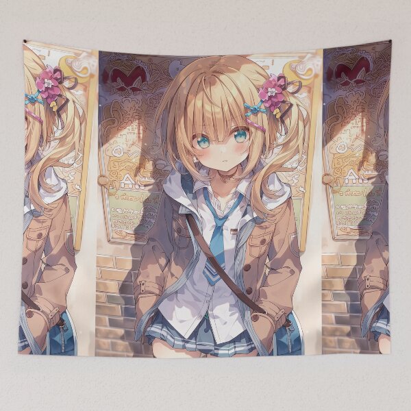 Item preview, Blue Eyed Blonde Anime Girl Portrait designed and sold by Piotrek0001.