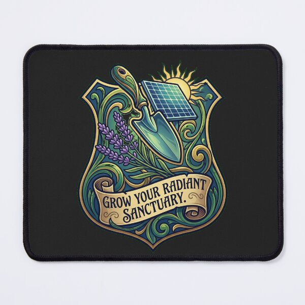 Item preview, Sustainable Urban Gardener Heraldic Crest - Art Nouveau Botanical Shield designed and sold by Thaivi Design.