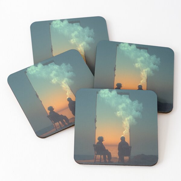 Item preview, Ethereal Skywatchers | Vibrant Swirling Cloud & Sunset Silhouette Art designed and sold by MetroEnvision.