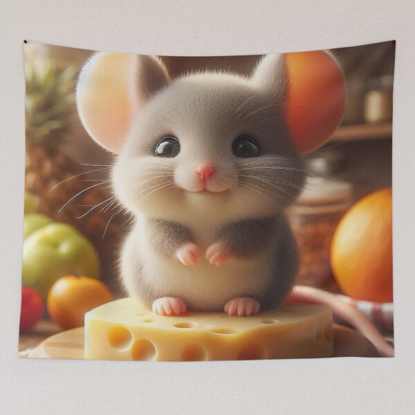 Item preview, Little Mouse Standing on Cheese designed and sold by TinCatOutPost.