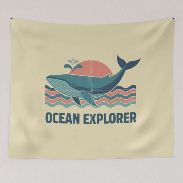 Item preview, Vintage Retro Ocean Explorer Whale designed and sold by bsbd-action.