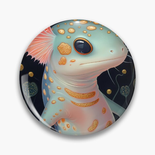 Item preview, Axolotl Underwater Whimsical Aquatic Animal Gold Speckle Art designed and sold by mildaclairmo.