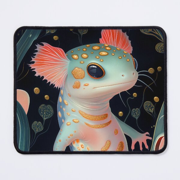 Item preview, Axolotl Underwater Whimsical Aquatic Animal Gold Speckle Art designed and sold by mildaclairmo.