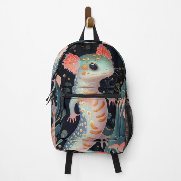Item preview, Axolotl Underwater Whimsical Aquatic Animal Gold Speckle Art designed and sold by mildaclairmo.