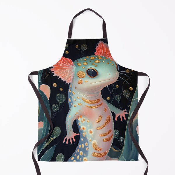 Item preview, Axolotl Underwater Whimsical Aquatic Animal Gold Speckle Art designed and sold by mildaclairmo.