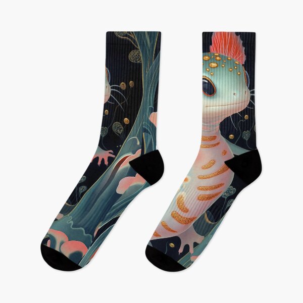 Item preview, Axolotl Underwater Whimsical Aquatic Animal Gold Speckle Art designed and sold by mildaclairmo.