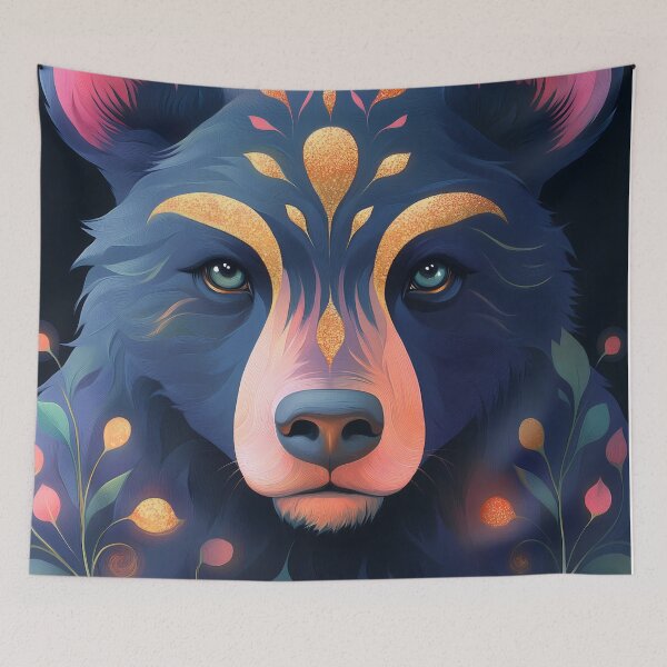 Item preview, Celestial Bear Forest Spirit Gold Glitter Celestial Wildlife Cosmic designed and sold by mildaclairmo.