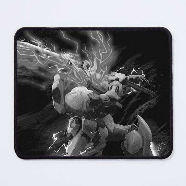 Item preview, Barbatos Gundam on fire vector Digital Artwork black white designed and sold by sabartgunpla.