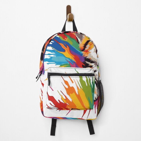 Item preview, Psychedelic Rainbow Kitten Roaring in Colorful Splashes designed and sold by BabeBuddiesArt.
