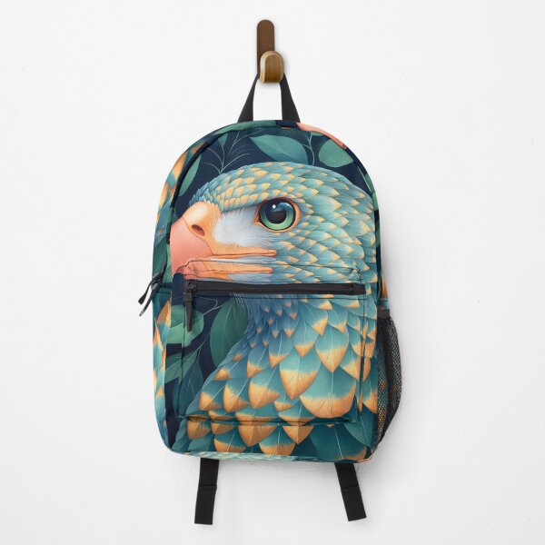 Item preview, Bald Eagle Majestic Bird Teal Gold Feather Pattern designed and sold by mildaclairmo.