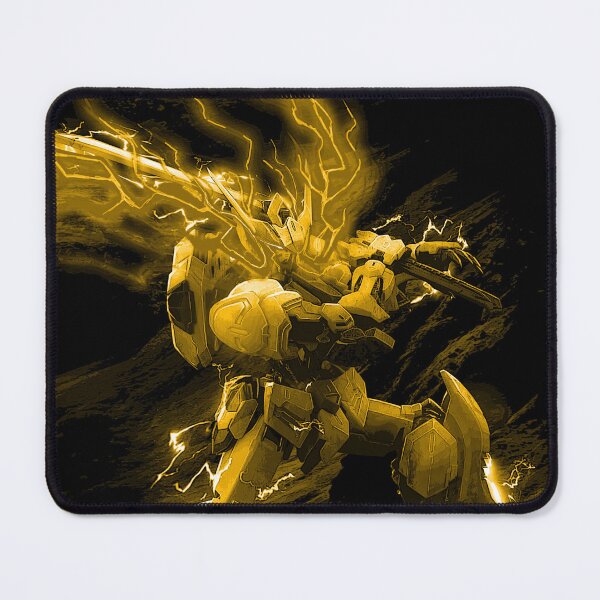 Item preview, Barbatos Gundam on fire vector Digital Artwork black white gold designed and sold by sabartgunpla.