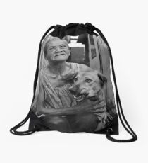Lady of the slum Drawstring Bag