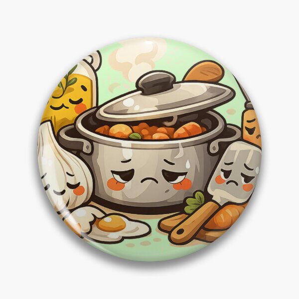 Item preview, Tired but Still Cooking – Cute Kawaii Kitchen Tools for Home Cooks designed and sold by MeghannsMinimalMeals.