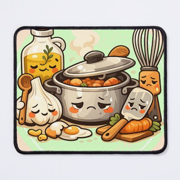 Item preview, Tired but Still Cooking – Cute Kawaii Kitchen Tools for Home Cooks designed and sold by MeghannsMinimalMeals.