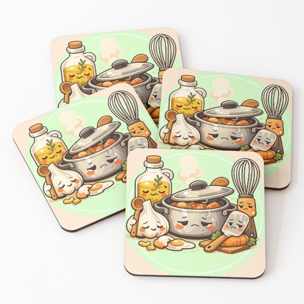 Item preview, Tired but Still Cooking – Cute Kawaii Kitchen Tools for Home Cooks designed and sold by MeghannsMinimalMeals.