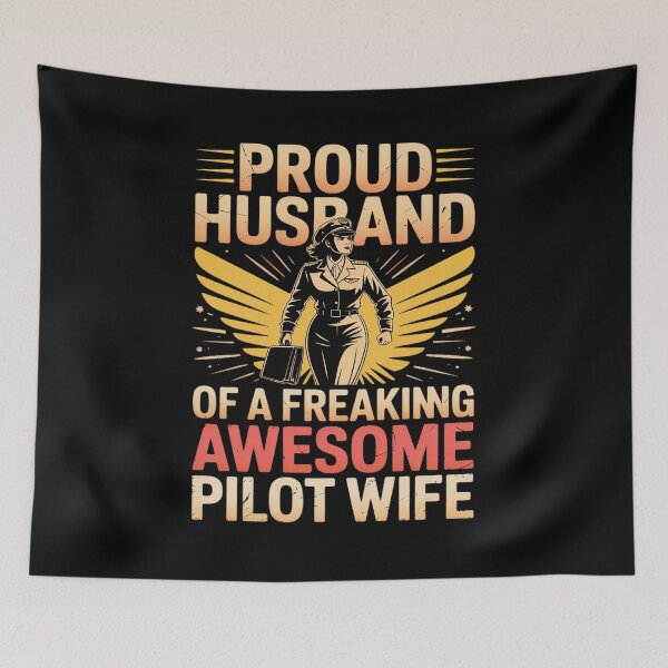 Item preview, Proud Husband of a freaking awesome Pilot Wife designed and sold by HORIZBoutique.